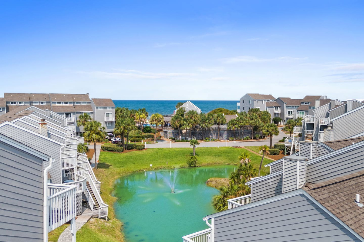 You'll keep coming back to this view &mdash; the lake in front, the Gulf beyond, and nothing between you and the horizon.