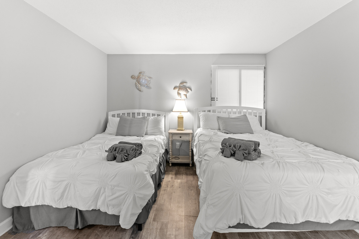 2nd Bedroom with a queen and double bed