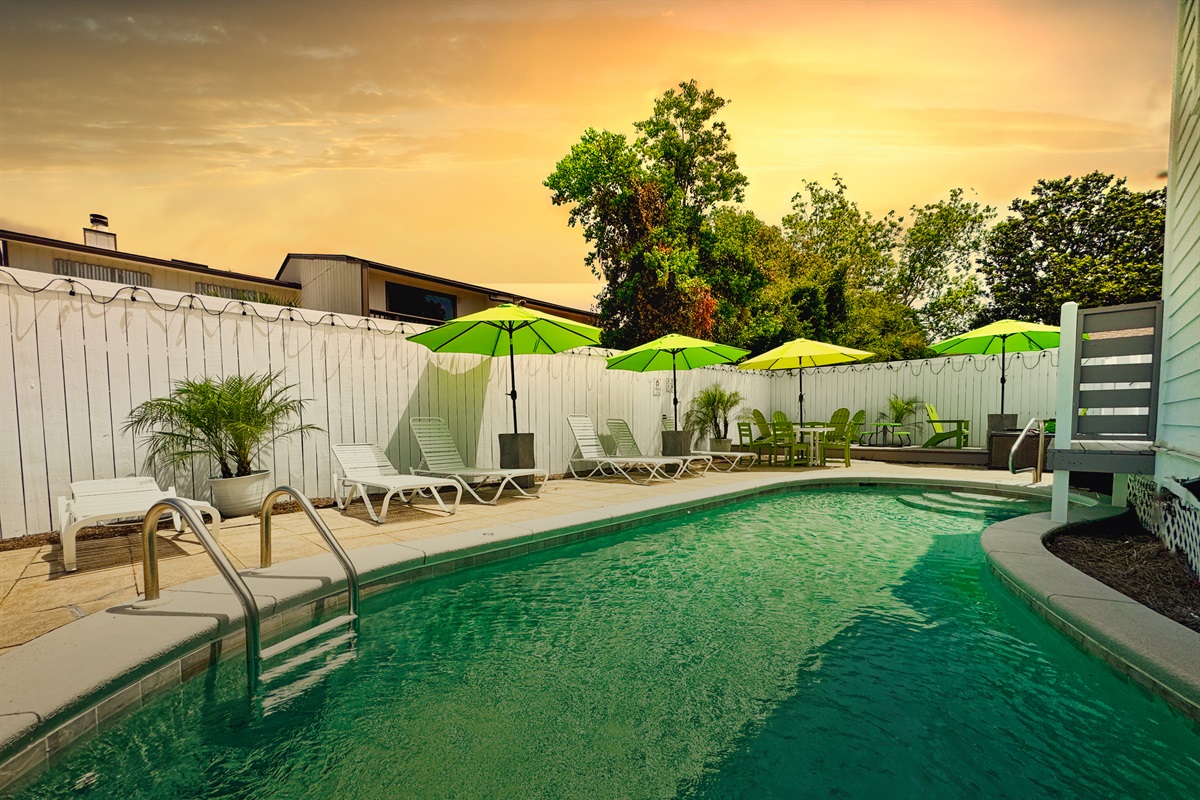 With your own private, heated (11/1-4/30) pool, sunrise swims are a terrific way to start your day at the beach!