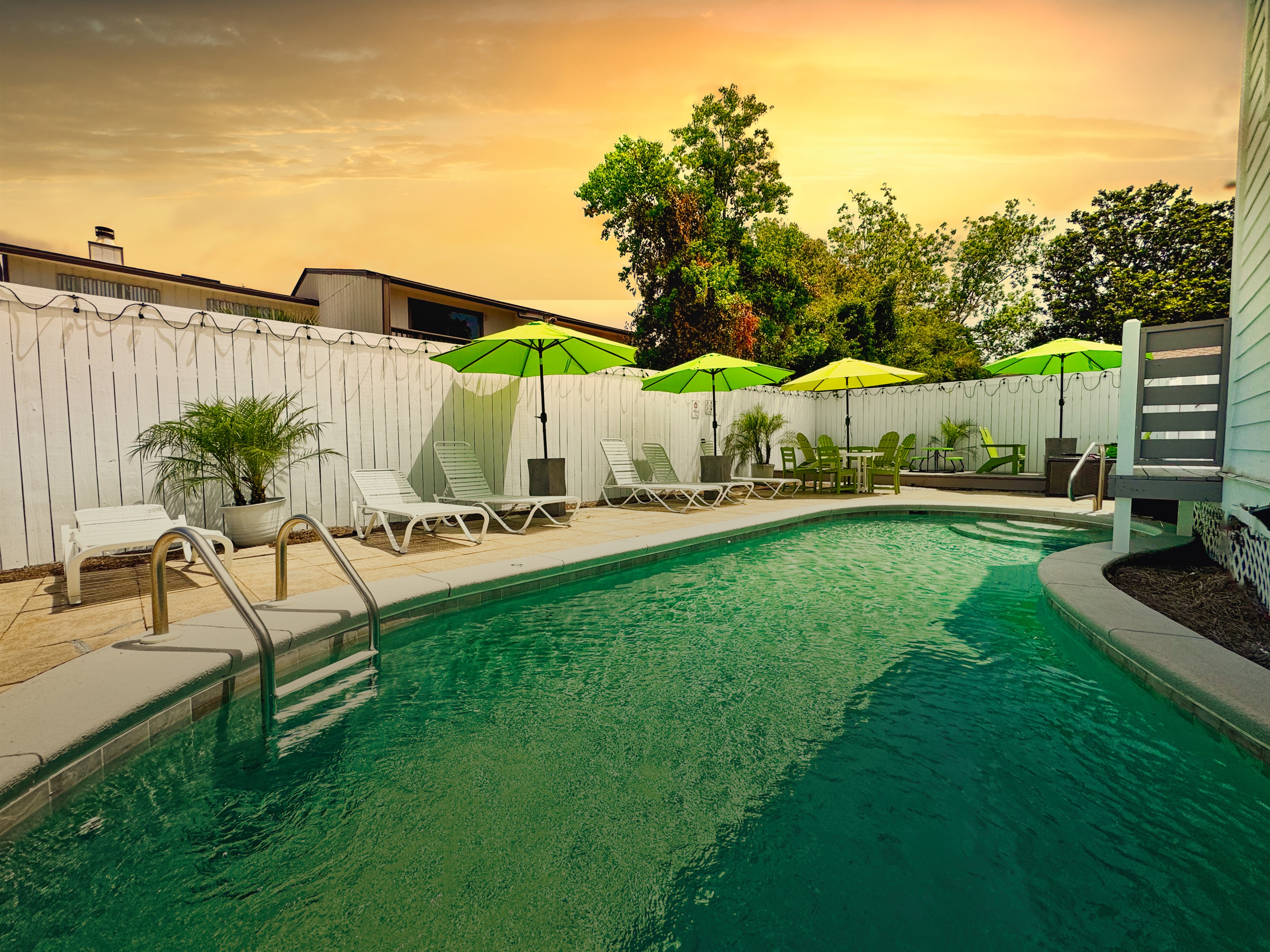 With your own private, heated (11/1-4/30) pool, sunrise swims are a terrific way to start your day at the beach!