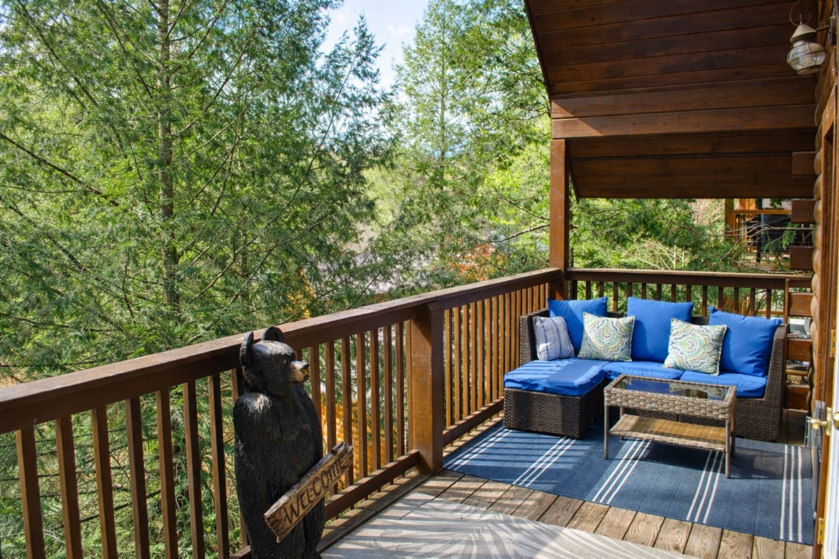 Private balcony with sitting area.