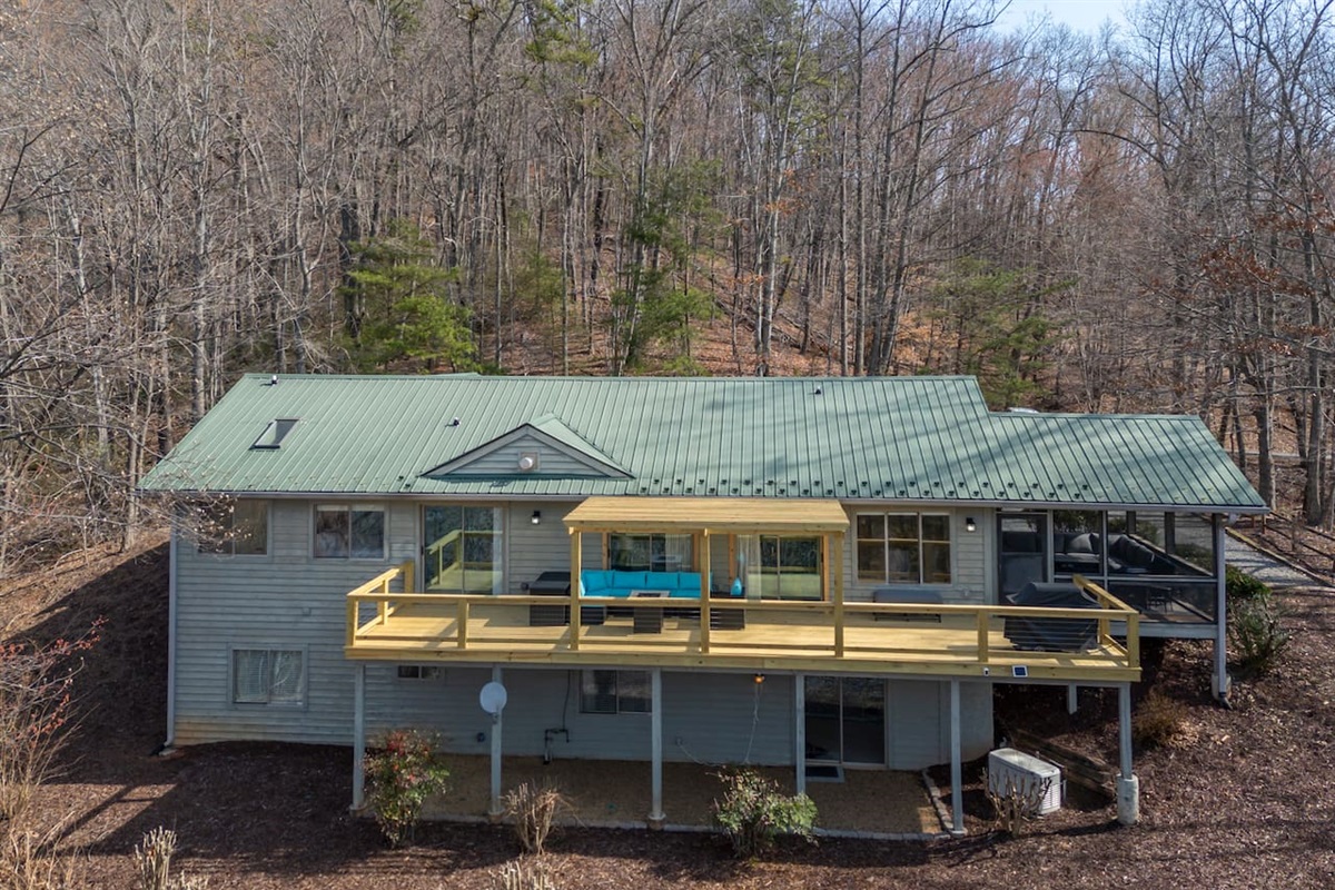Upper drone view of the home