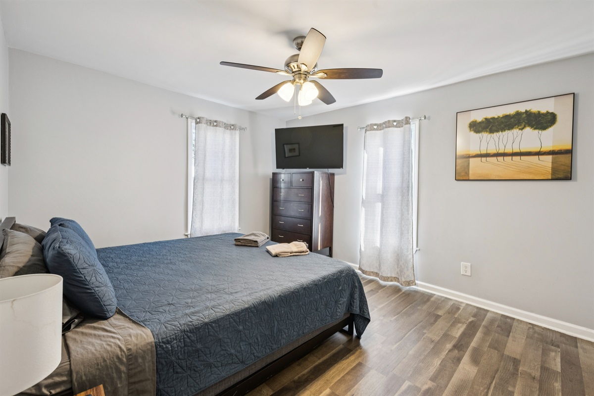 BR8: Another king bedroom, also with a Roku TV