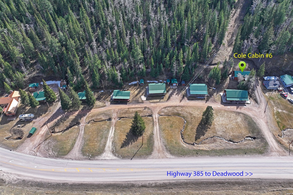 Bird's eye view Cole Cabins Cabin 6