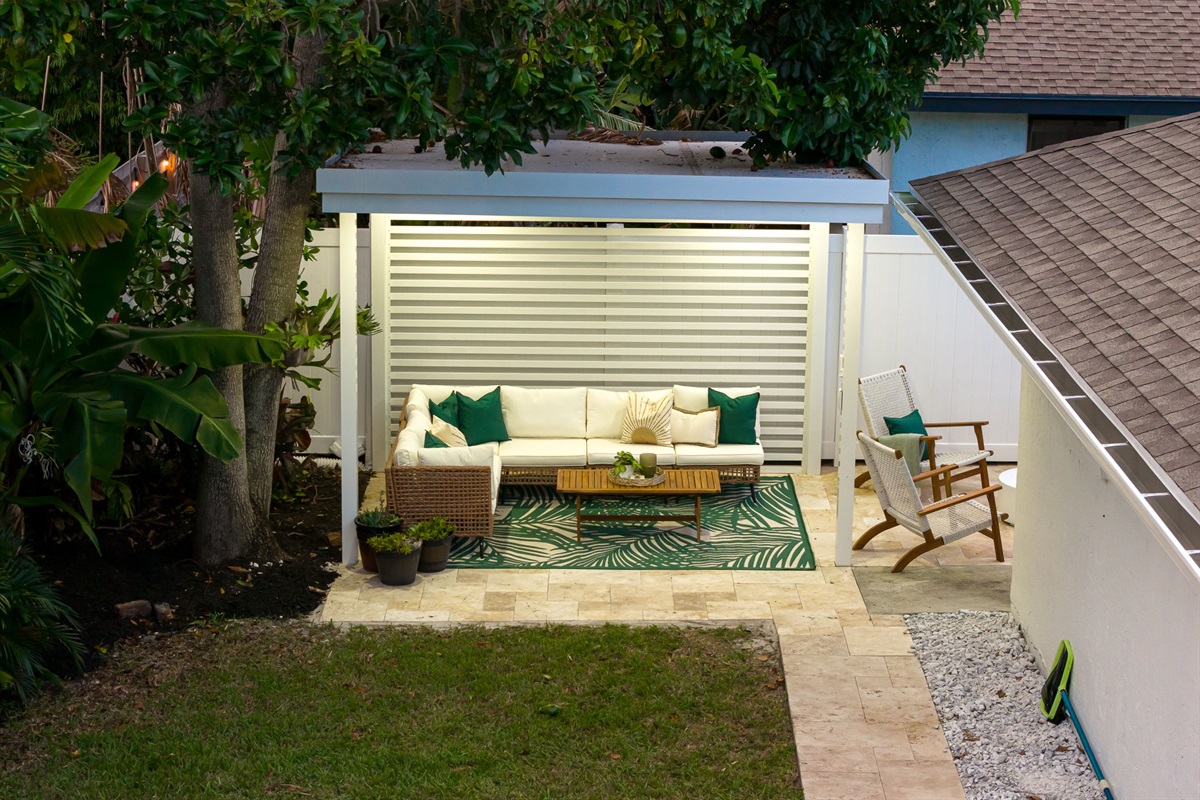 Just beside the pool, you&rsquo;ll find a charming open-air seating nook with a cottage-like feel &mdash; perfect for slow mornings with coffee, quiet afternoons with a book, or relaxed evenings under the stars.
