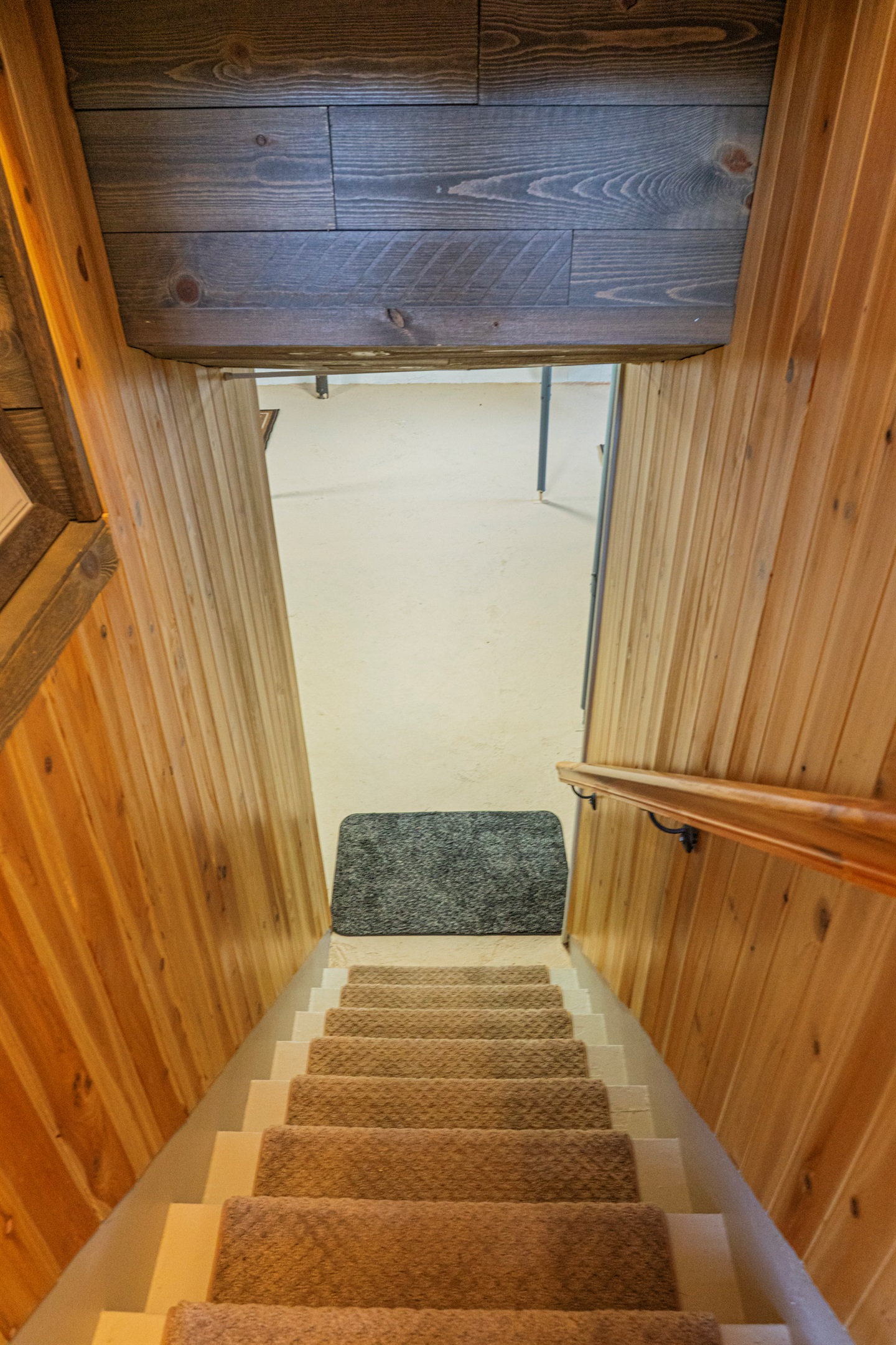 Basement Stairway with Handrail