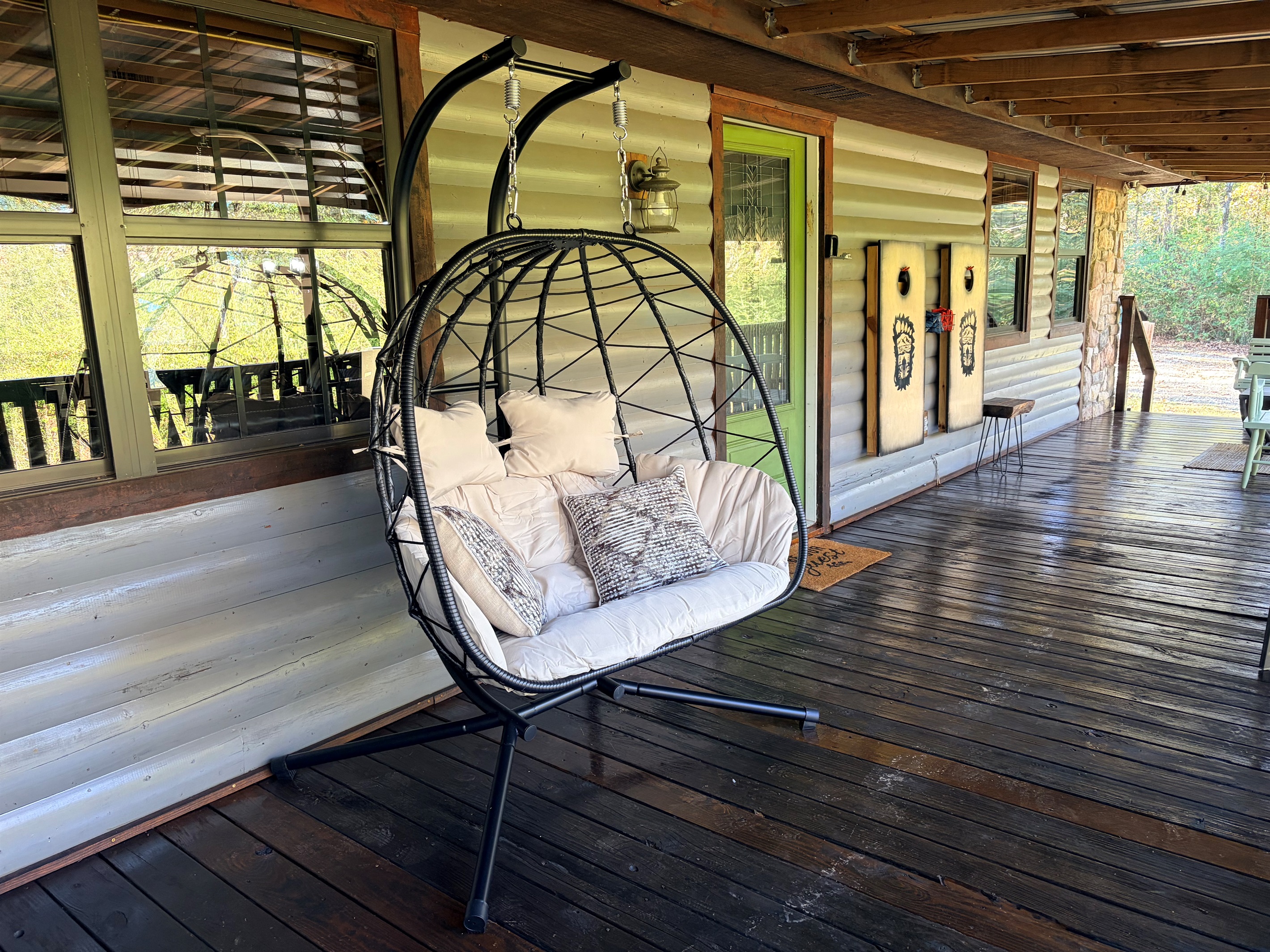 Cuddle up in the double swing with your favorite person!