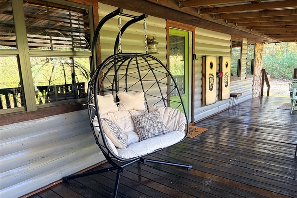 Cuddle up in the double swing with your favorite person!