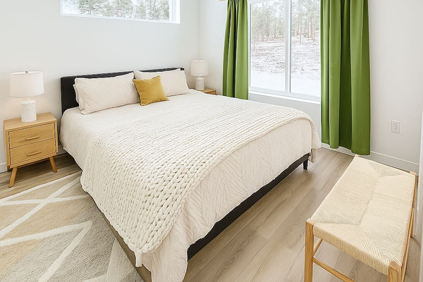Wake up to a beautiful view with forest and if you’re lucky…snow right outside your window ❄️