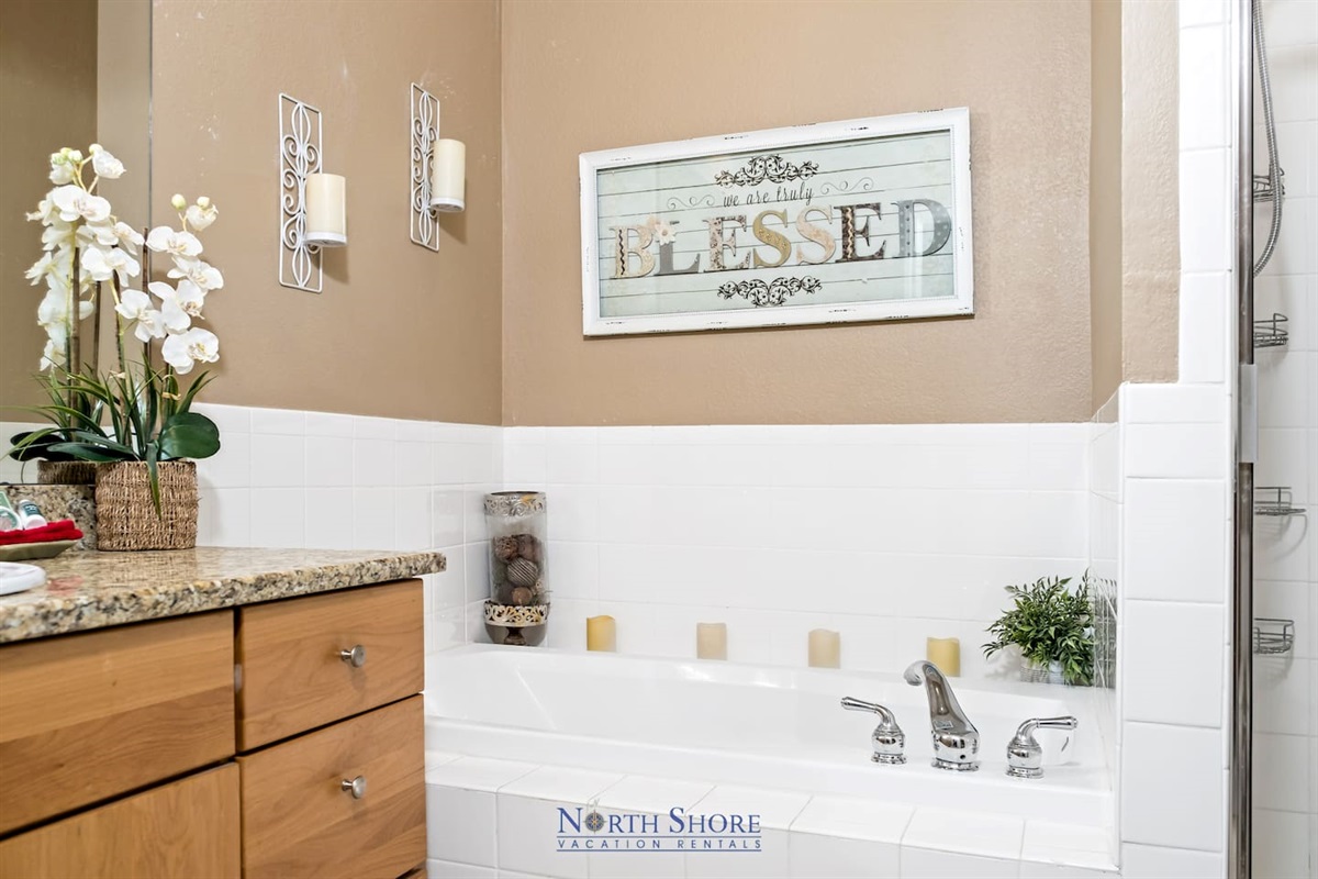 Large Bath Tub in Master Bath