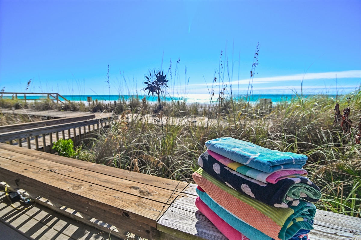 THREE Gulf/Beach View Patios - Each Patio features all New Polywood Furniture - Perfect for morning coffee or a cold afternoon beverage