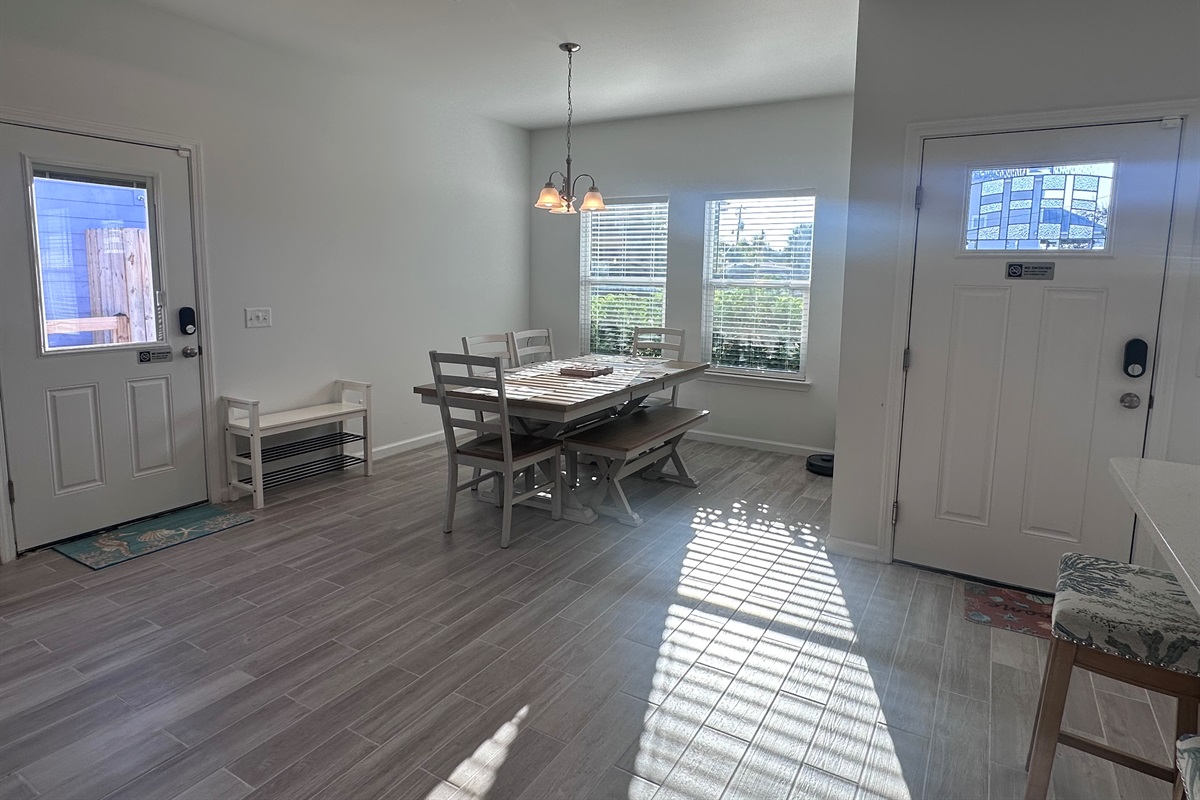 Dining Room and front and side door