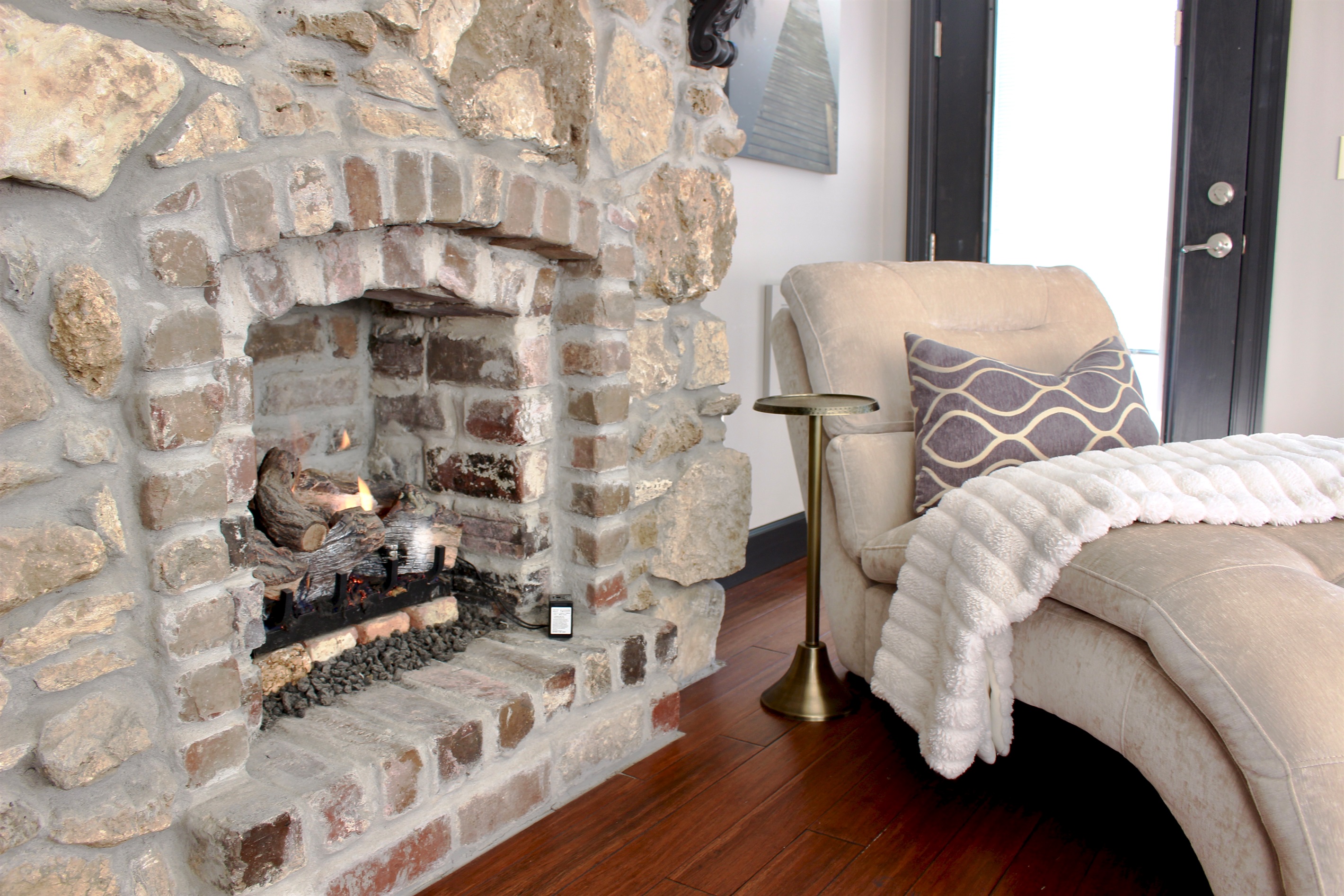 Main level Primary Bedroom 1: King bed and gas fireplace