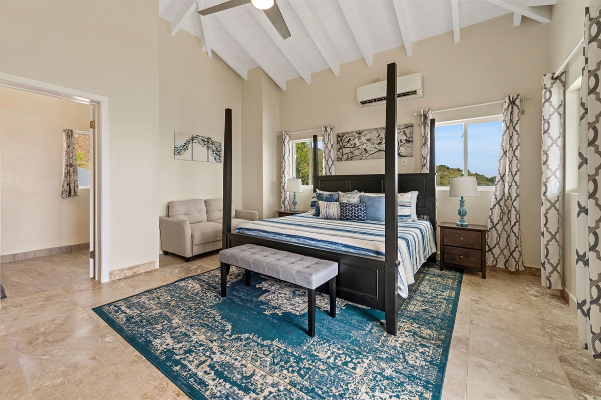 Spacious and calming, the main floor suite invites restful nights.