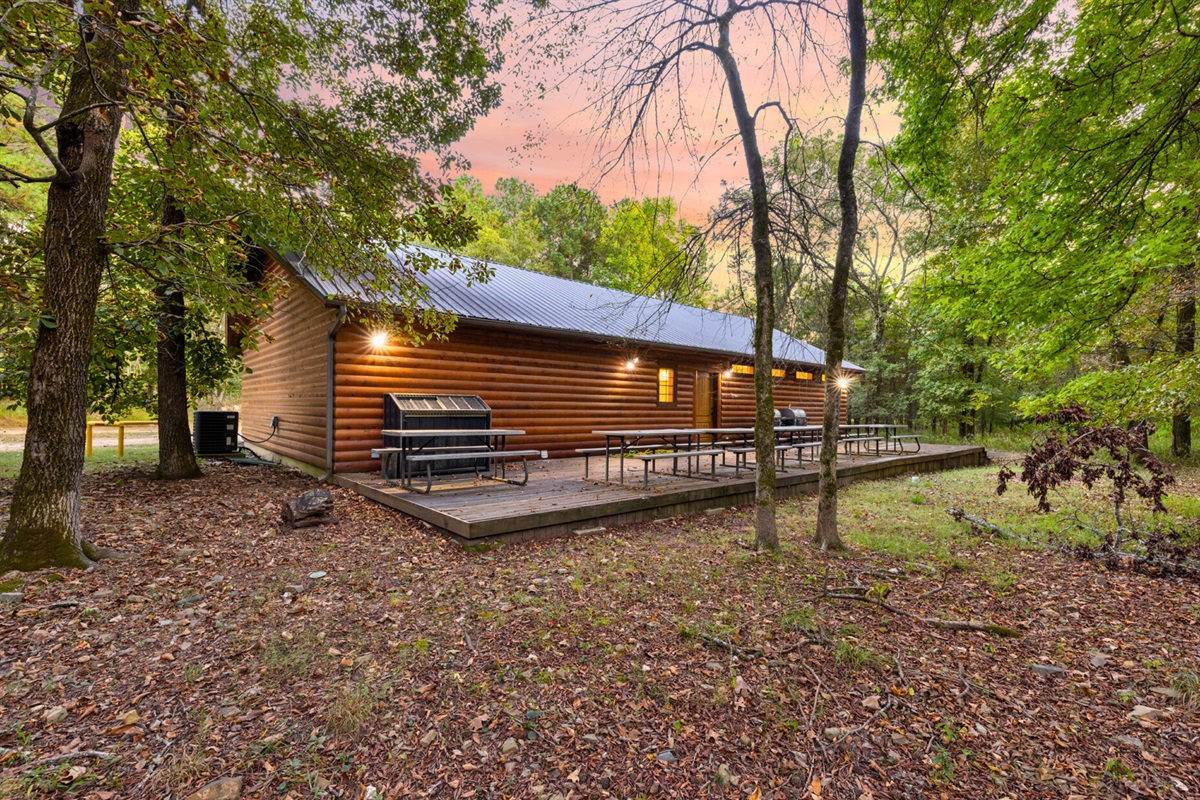 Nestled among the trees, the community center offers a peaceful woodland setting — the perfect spot for gatherings, events, or retreats.