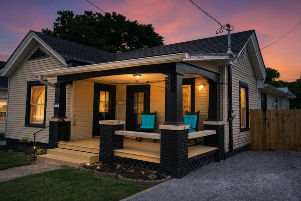 Beautiful shot of the front of the house.