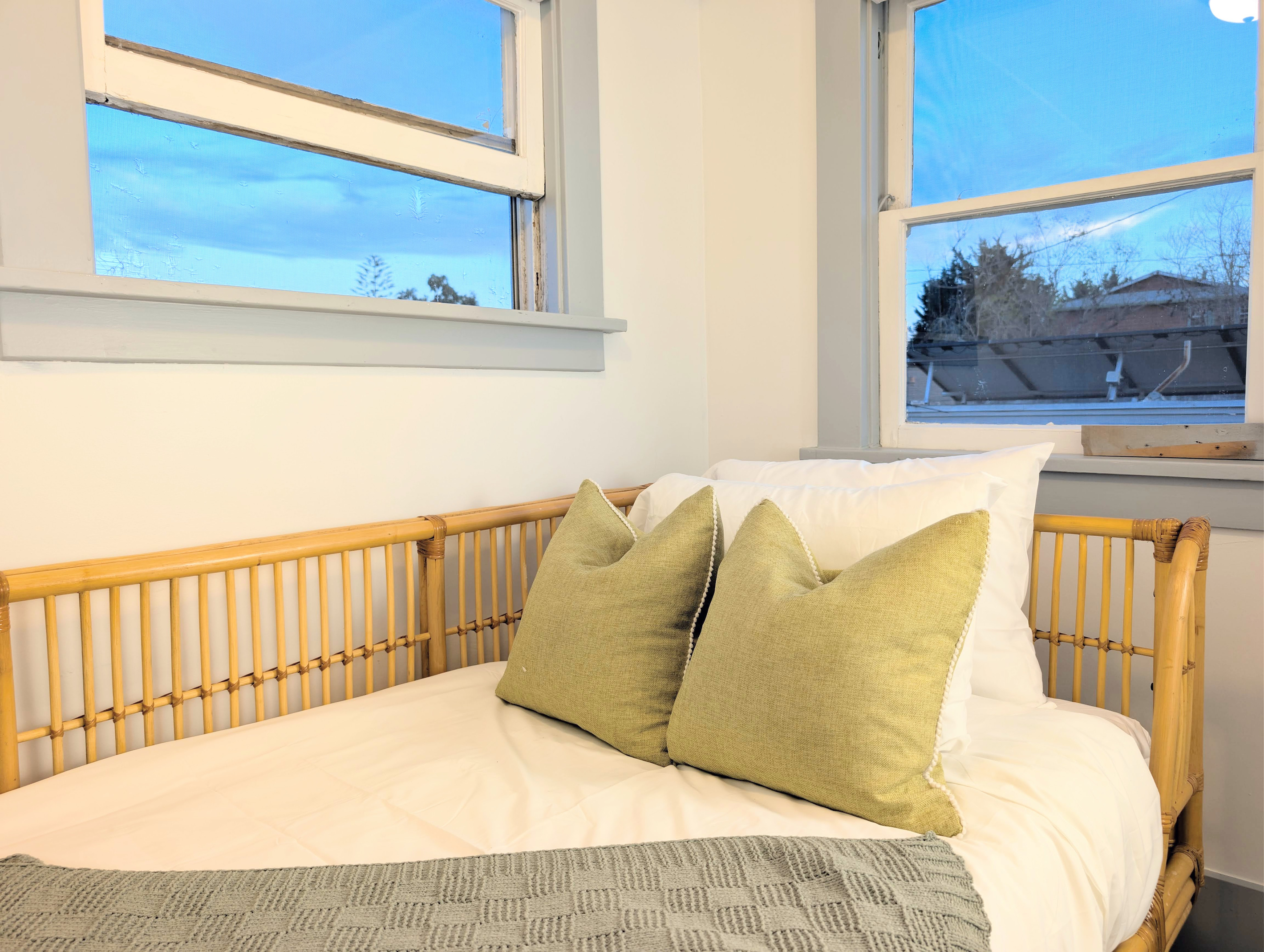 This charming daybed offers the perfect spot to relax, recharge, or accommodate an additional guest in comfort.