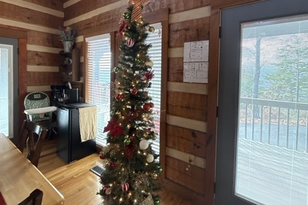 Cozy holiday vibes with our beautifully decorated Christmas tree