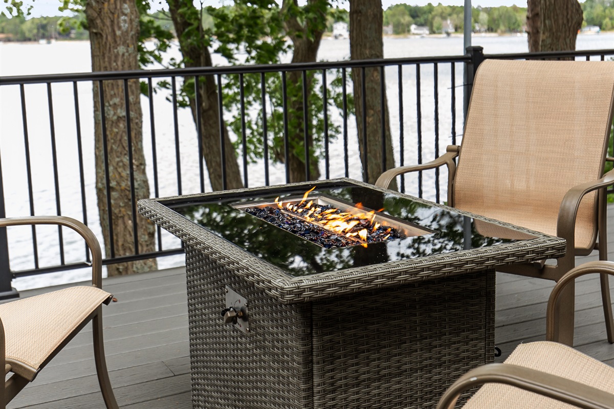 The gas fire pit makes it effortless to relax and enjoy evenings outdoors
