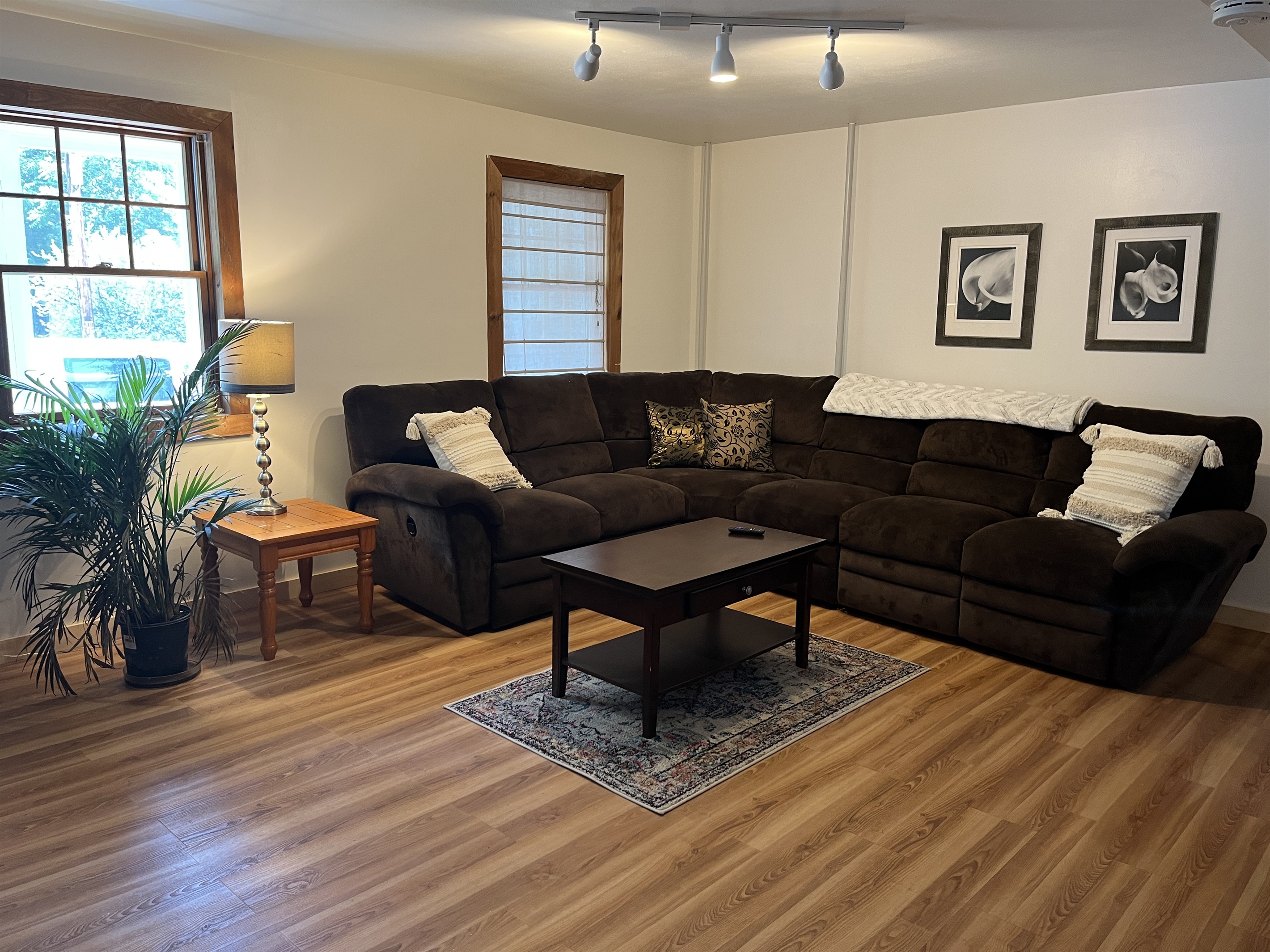Sectional couch in living room