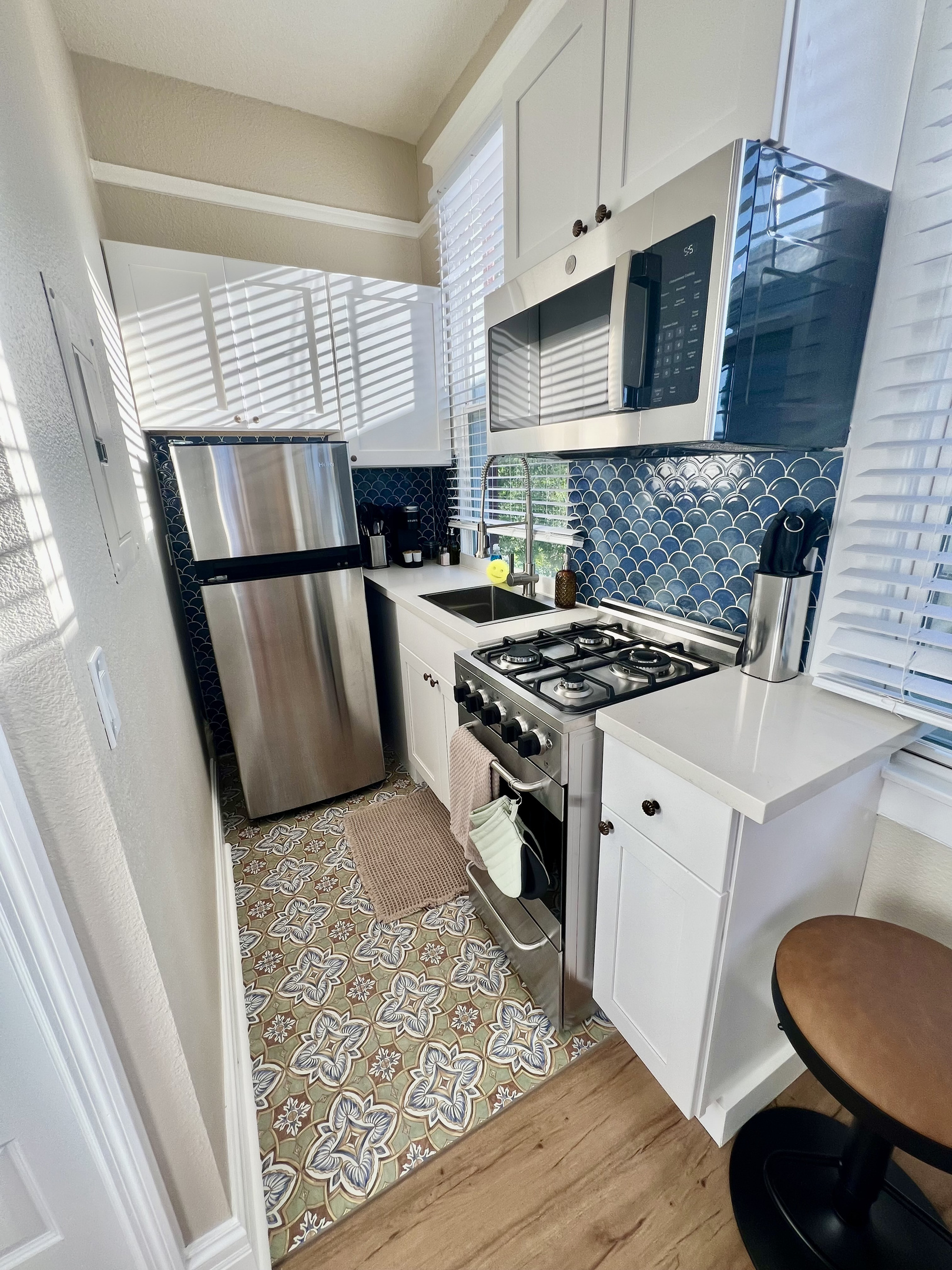 Enjoy the convenience of a private, fully equipped kitchen—perfect for whipping up a meal or a morning coffee.
