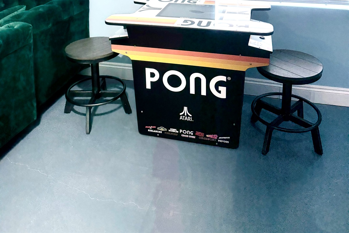 Arcade games fun with seating 