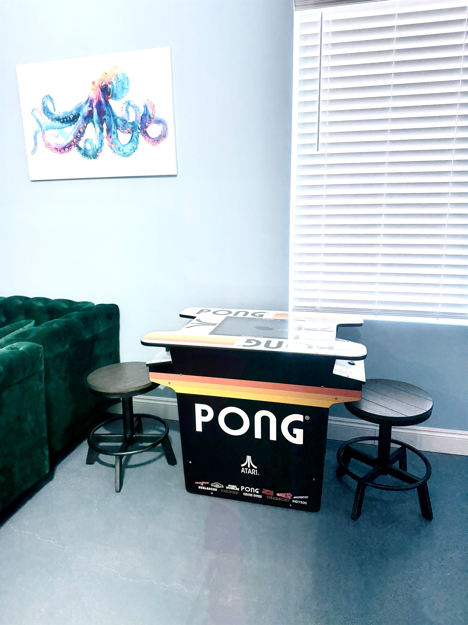 Arcade games fun with seating 