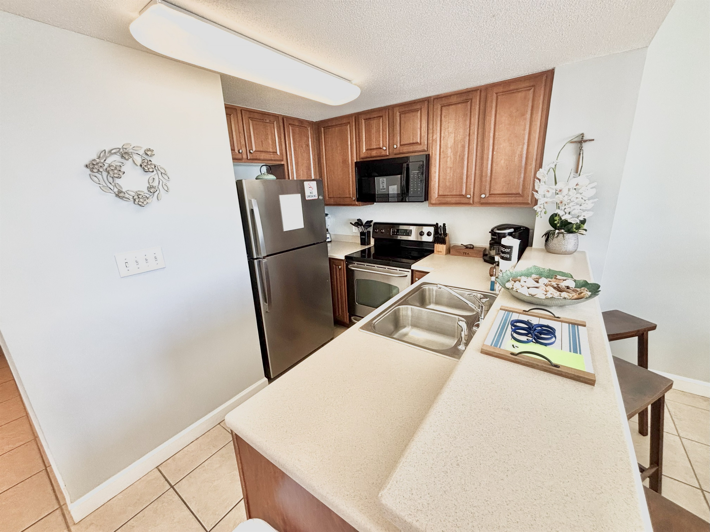Fully stocked kitchen with island