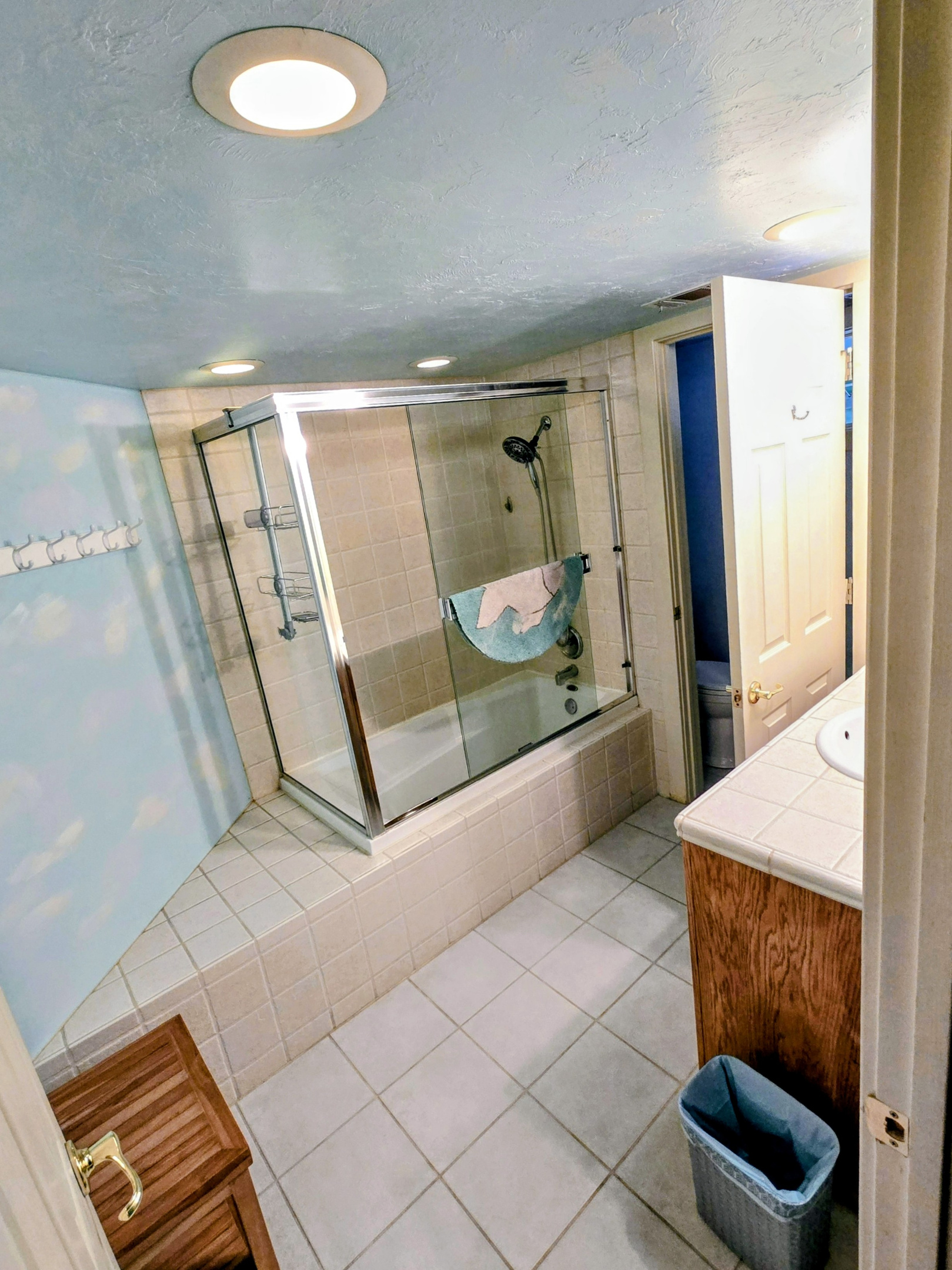 1st full bathroom above garage