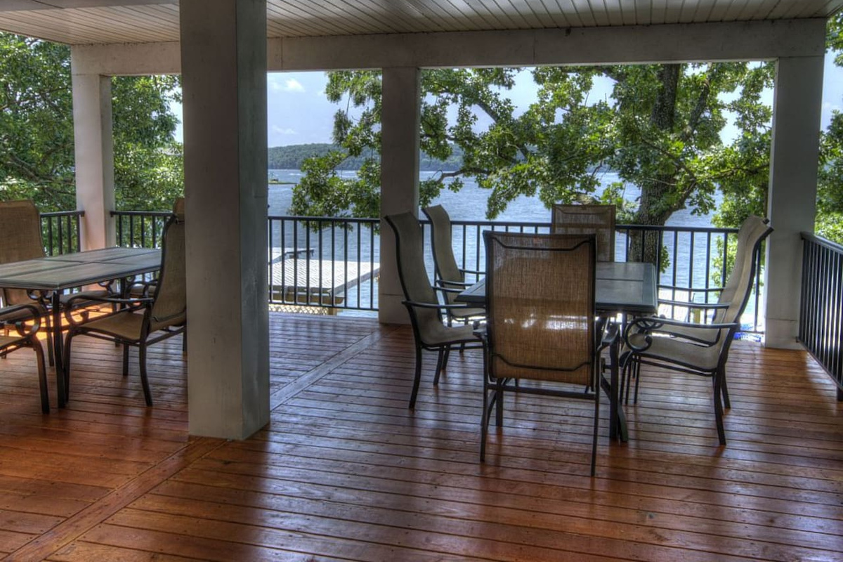 Enjoy the beautiful lake views from the large shaded Deck