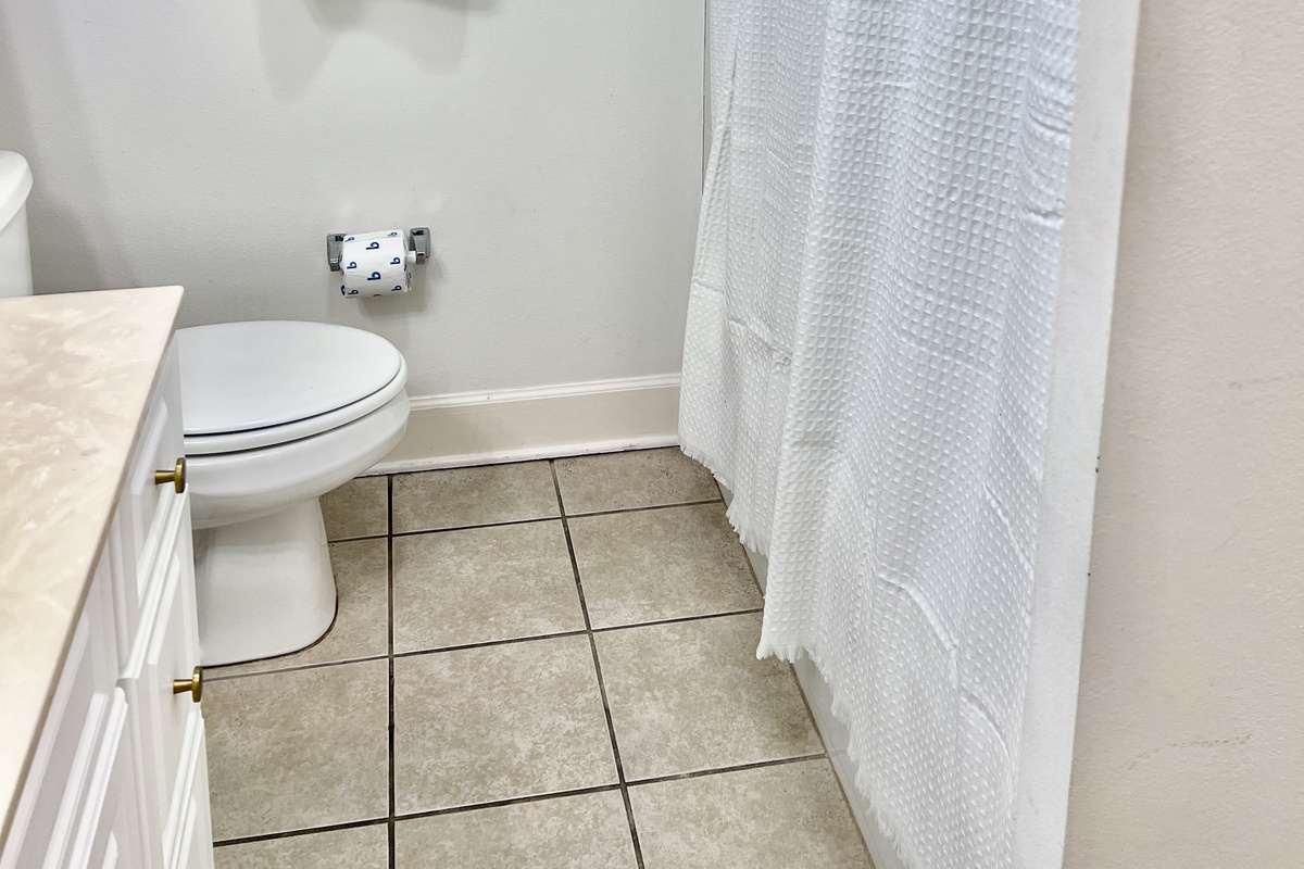 They will also have their own bathroom that features this tub/shower combo!