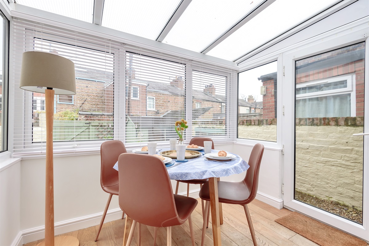 Bright airy breakfast room