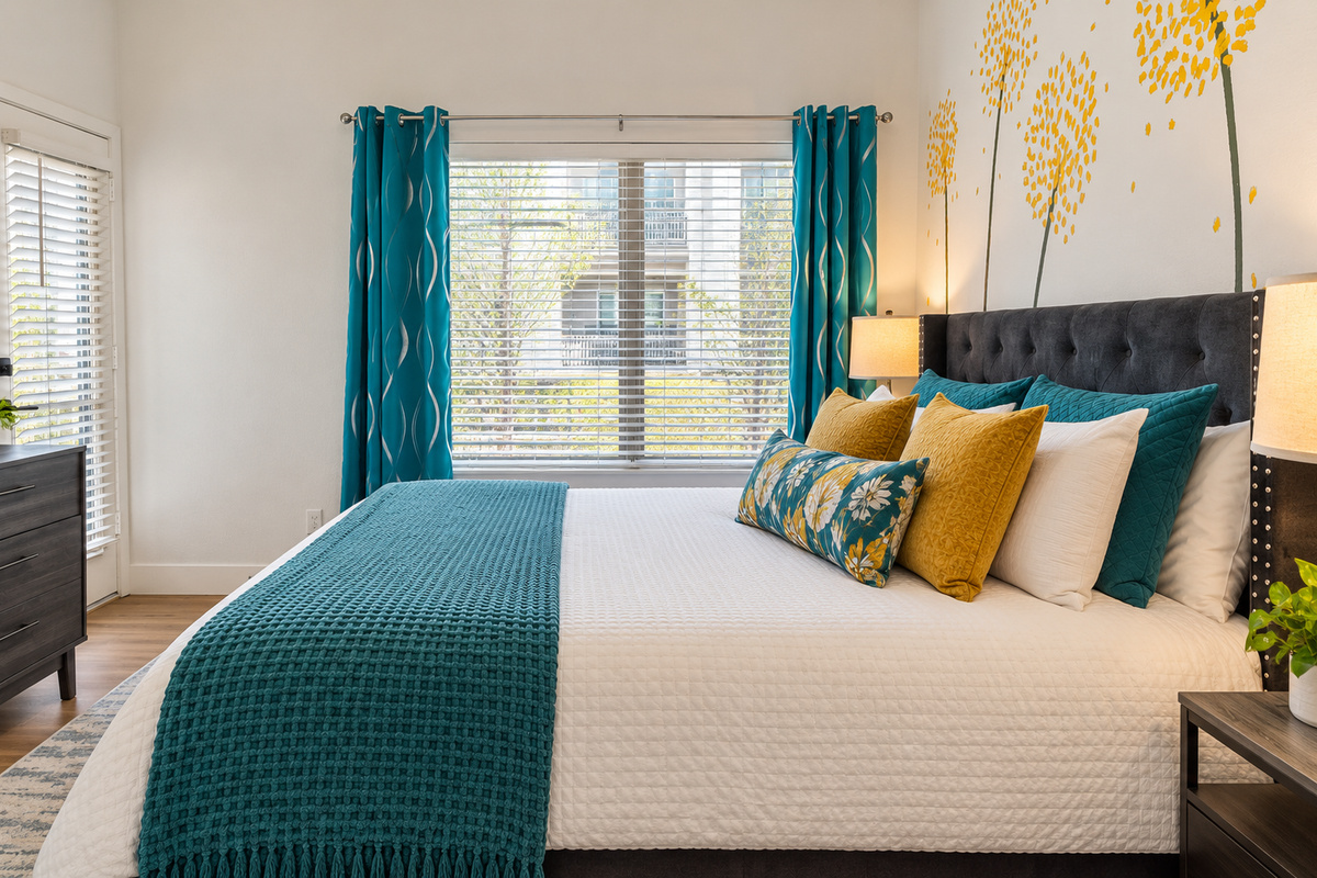 Bright and peaceful bedroom retreat for a relaxing stay