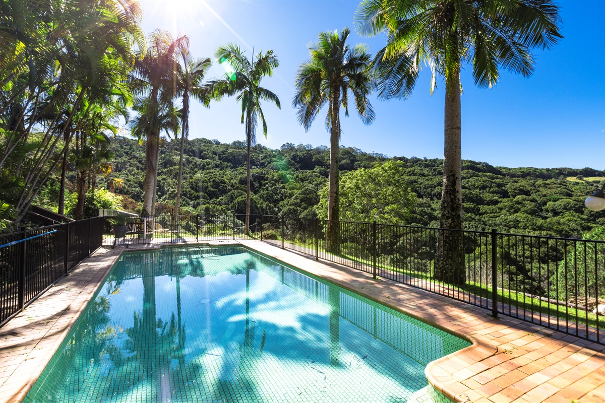 Tiled pool with Valley Views