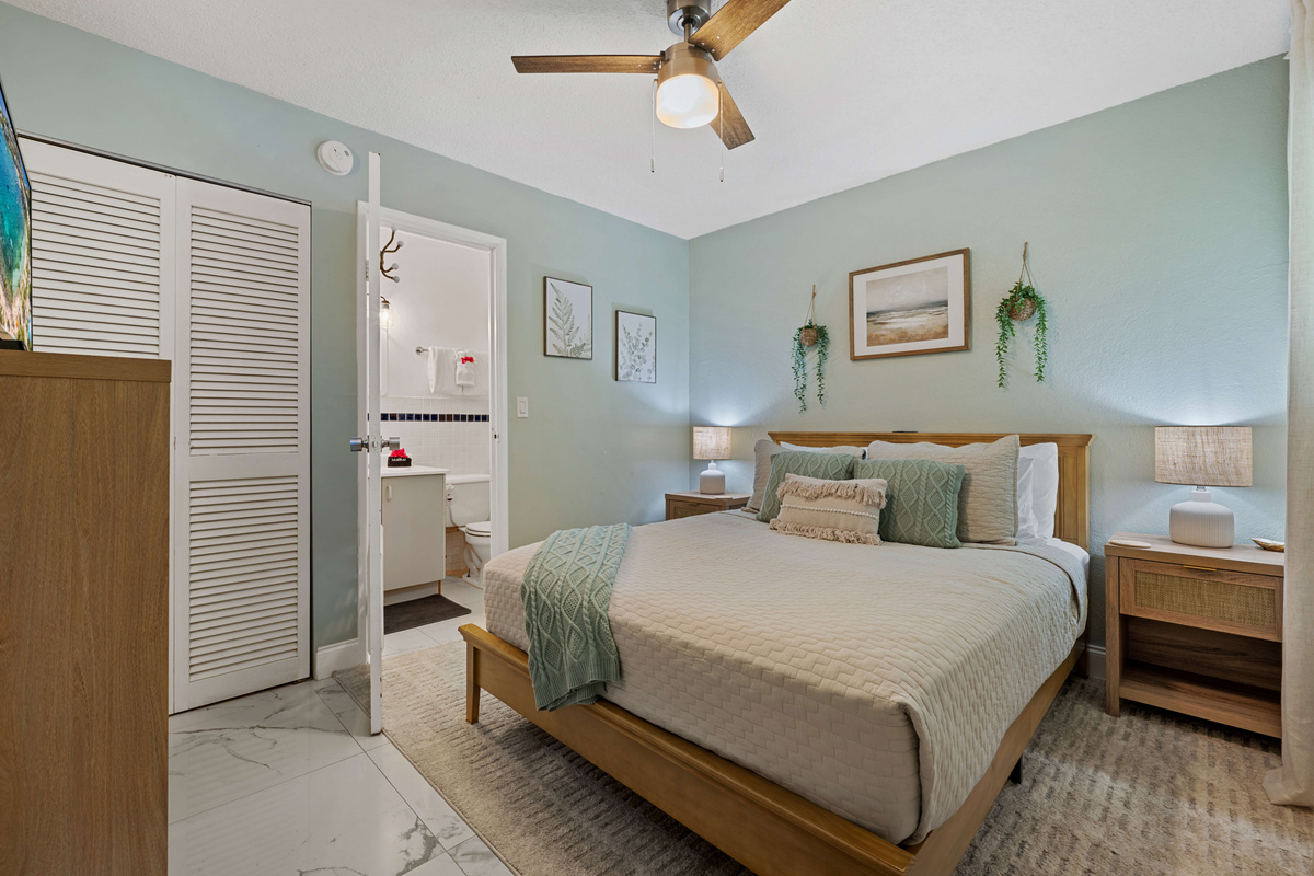 Comfortable accommodations make this room perfect for family or friends.