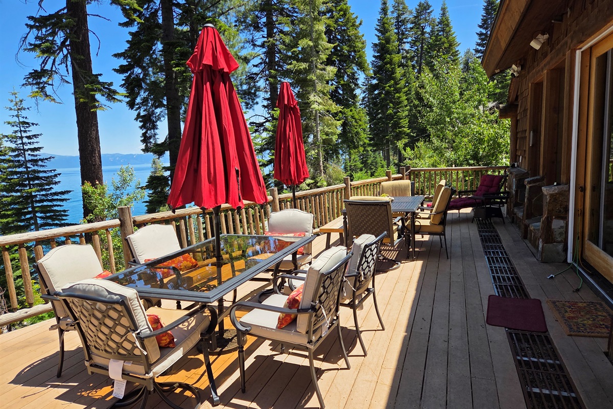 Our back deck has plenty of seating to relax and hang out with the group in the summertime.  This furniture will be put away from October-May to protect it from snow.