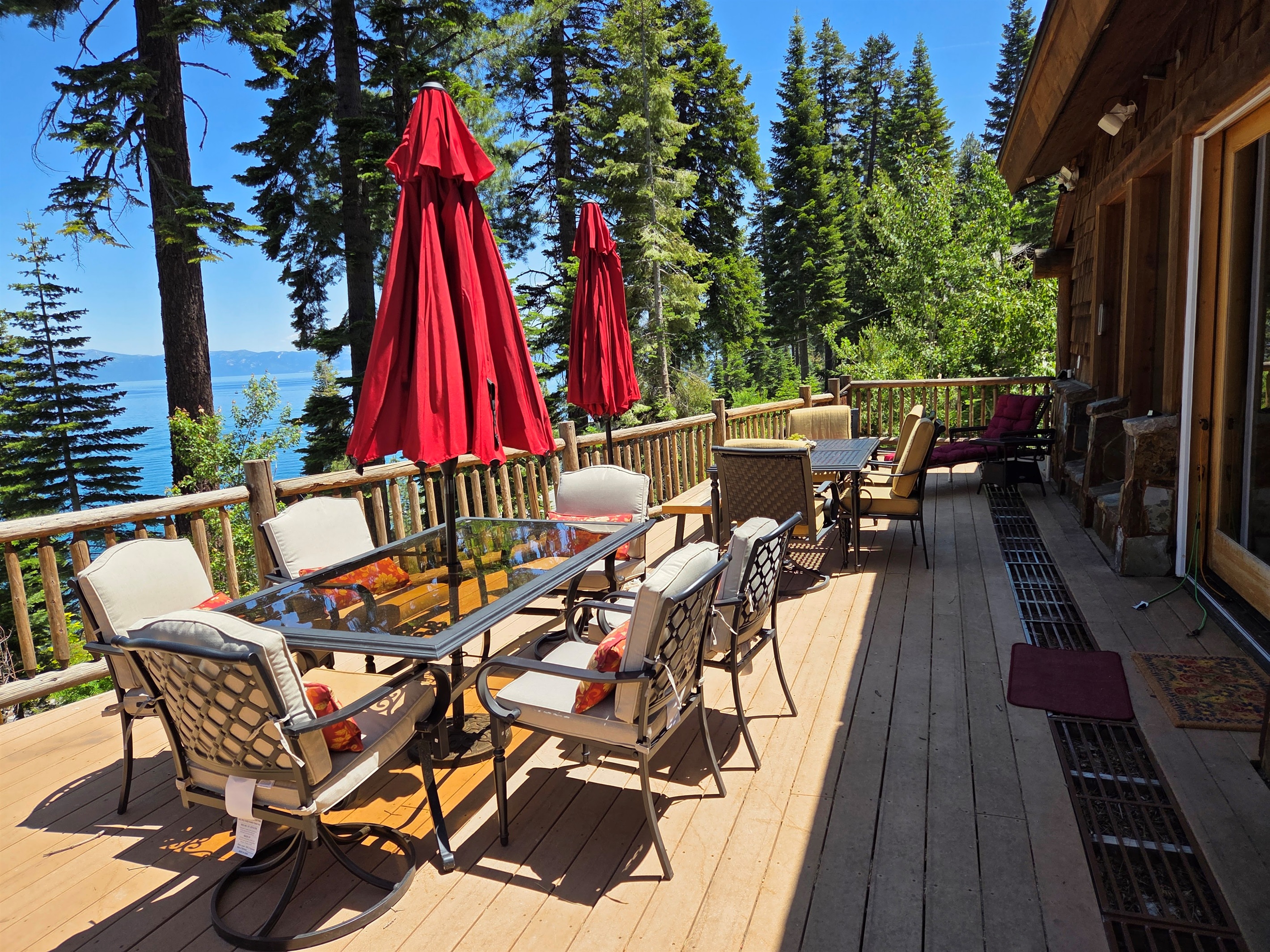 Our back deck has plenty of seating to relax and hang out with the group in the summertime.  This furniture will be put away from October-May to protect it from snow.