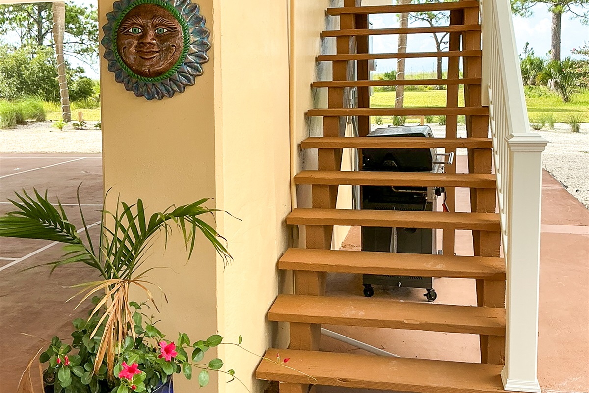 Stairs on Right side of House