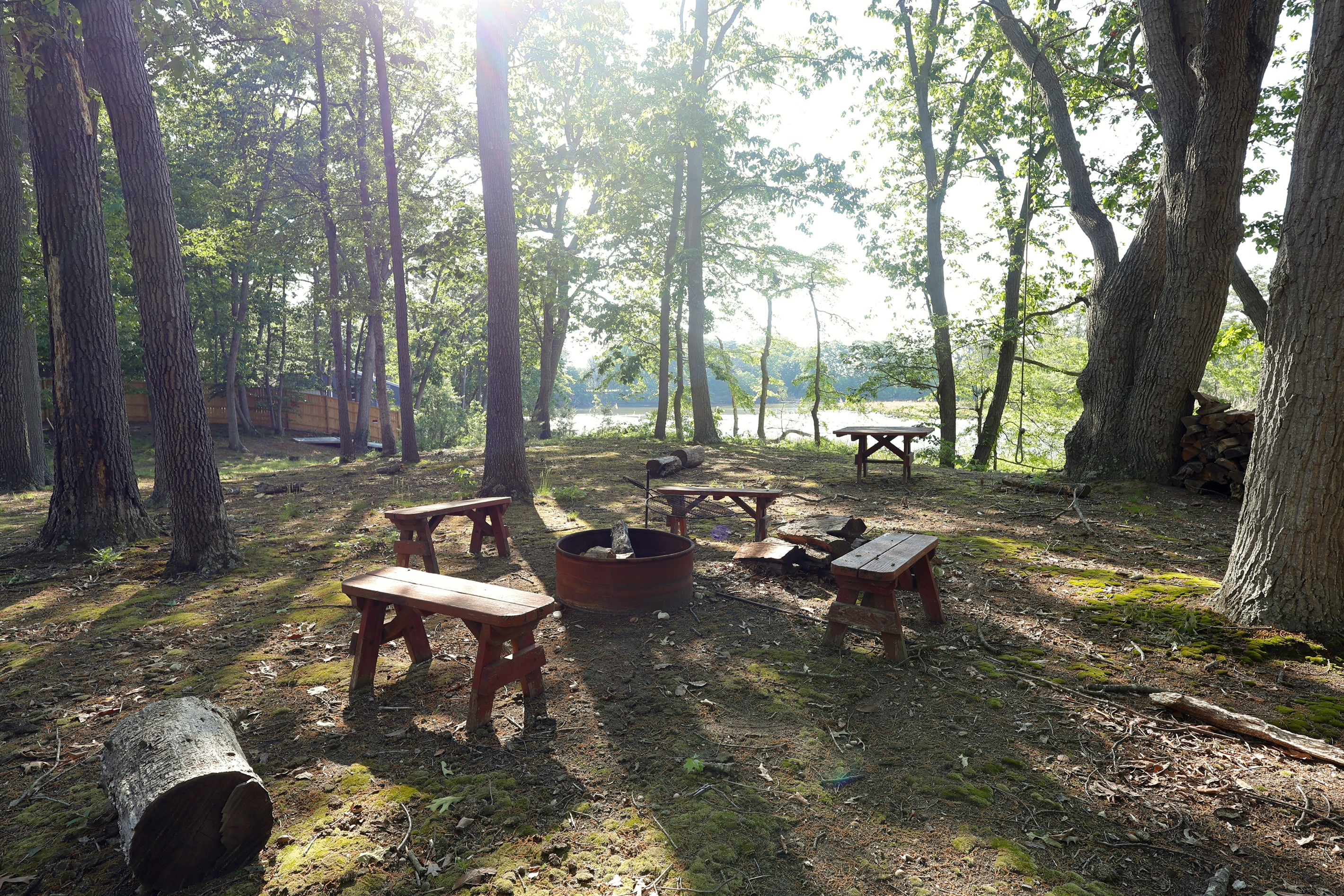 Fire pit area. We stock the firewood and firestarter - you find the kindling to get that fire blazing and enjoy your time.