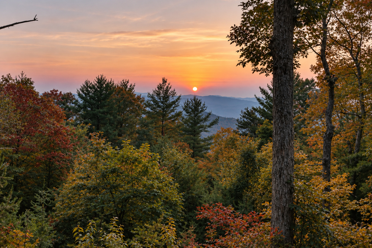 Golden light streams in, transforming your cabin view into a living canvas.