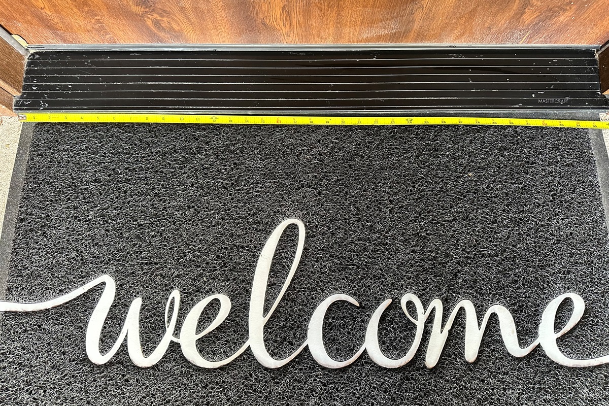 Measurement for the front door that is wider than 32 inches and no steps for accessibility