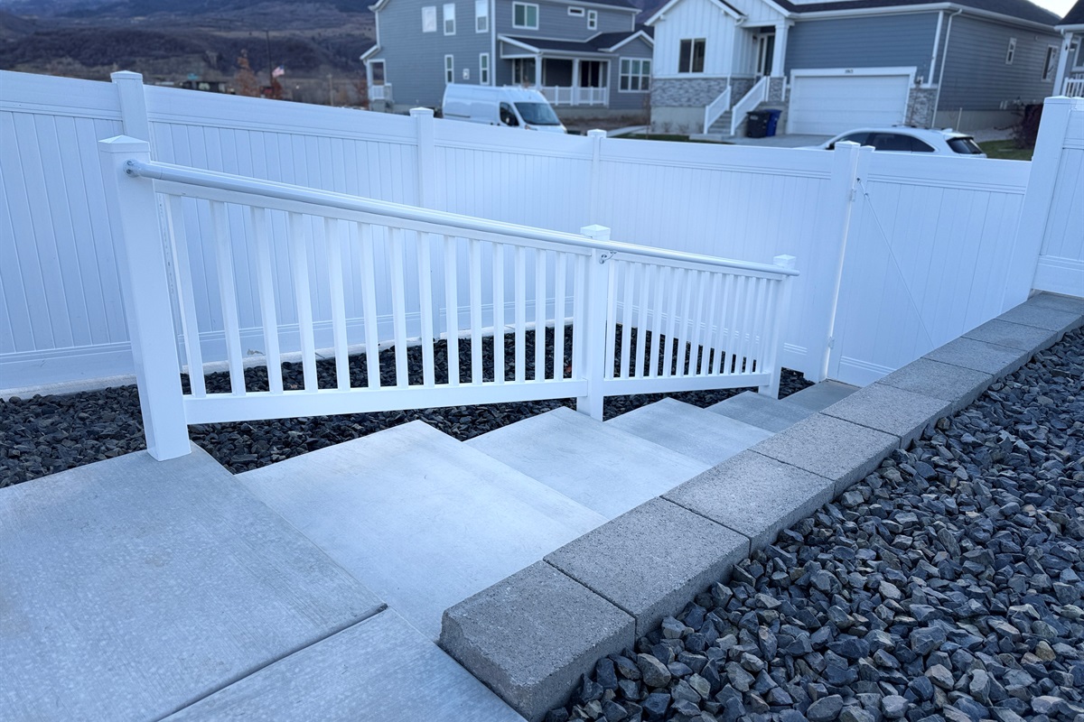 Stairs exiting property