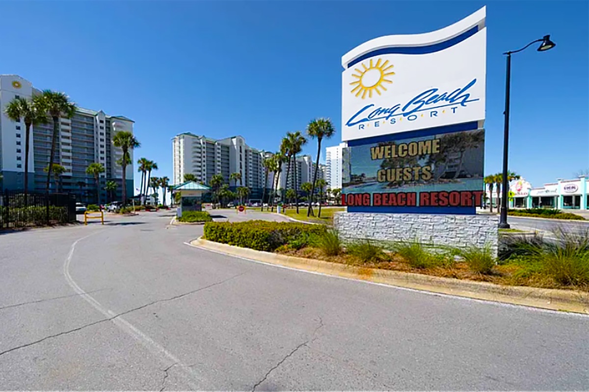 Long Beach Resort property entrance and 24 hours security gate.