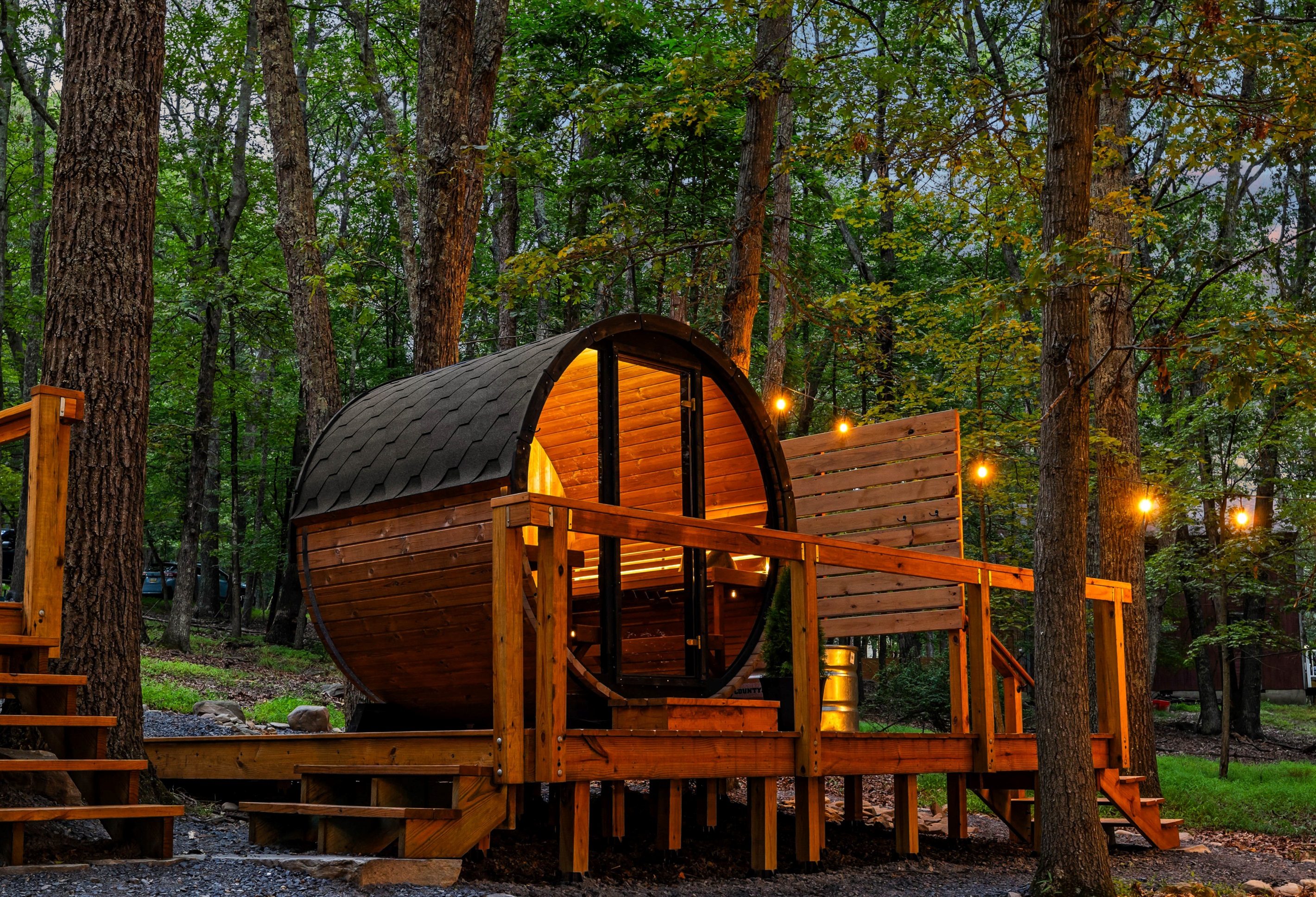Extra large barrel sauna