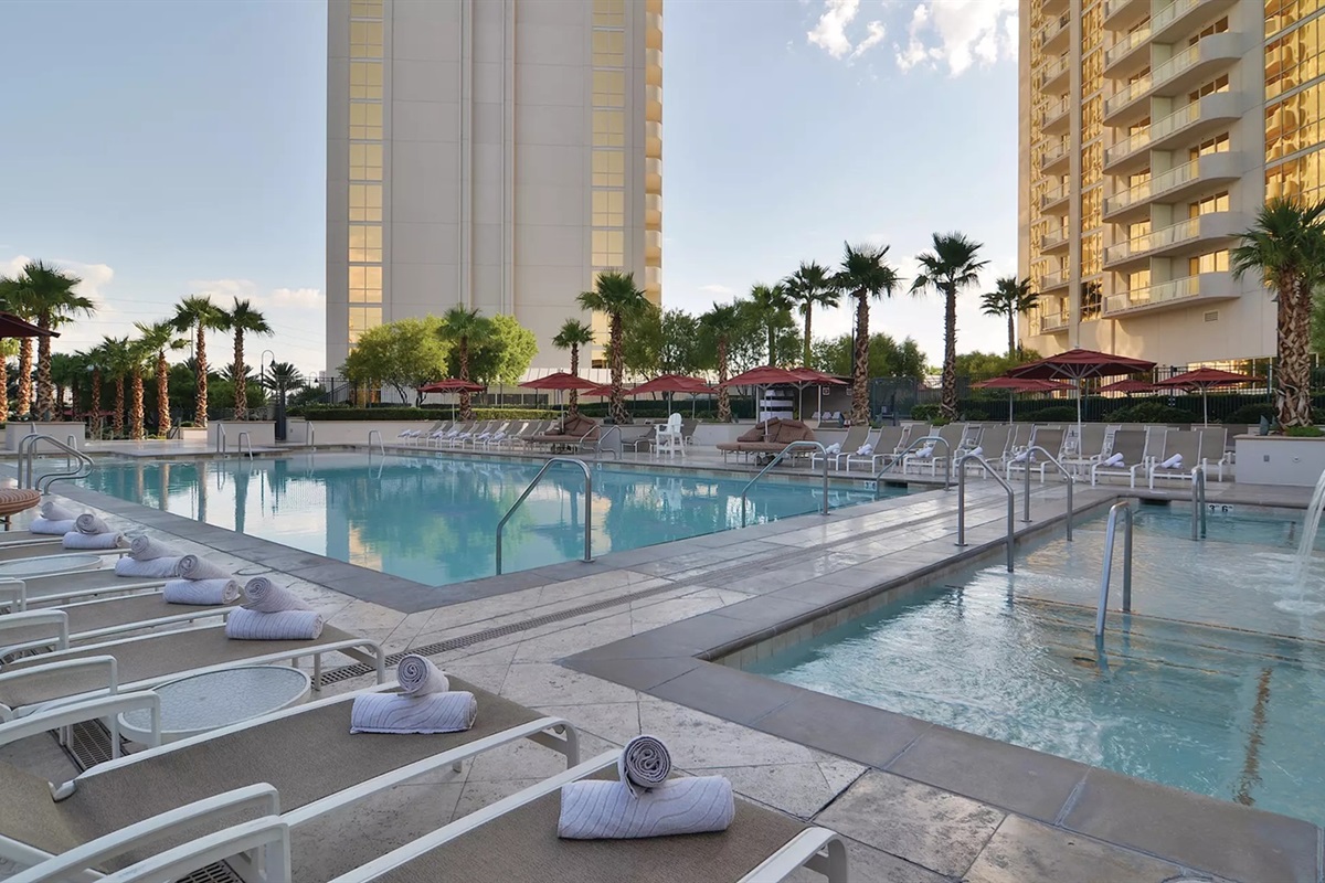 Resort-style lounging without paying resort fees 🏊 , this is 1 of 3 free pools for you to use!