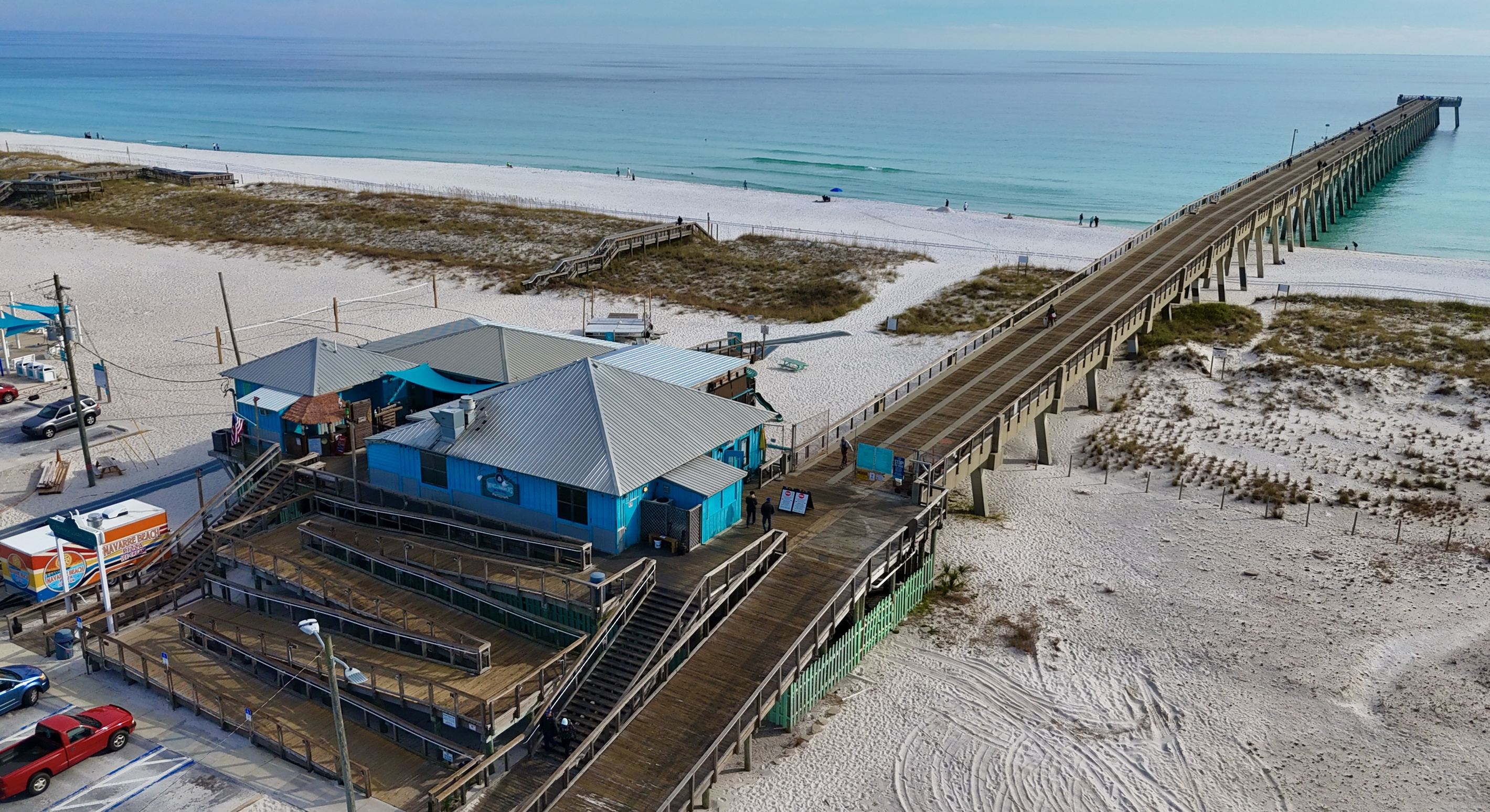 Winjammers at Navarre Beach Fishing Pier is a family favorite. Amazing views, great menu, and the coolest beach bar atmosphere. A must try!
