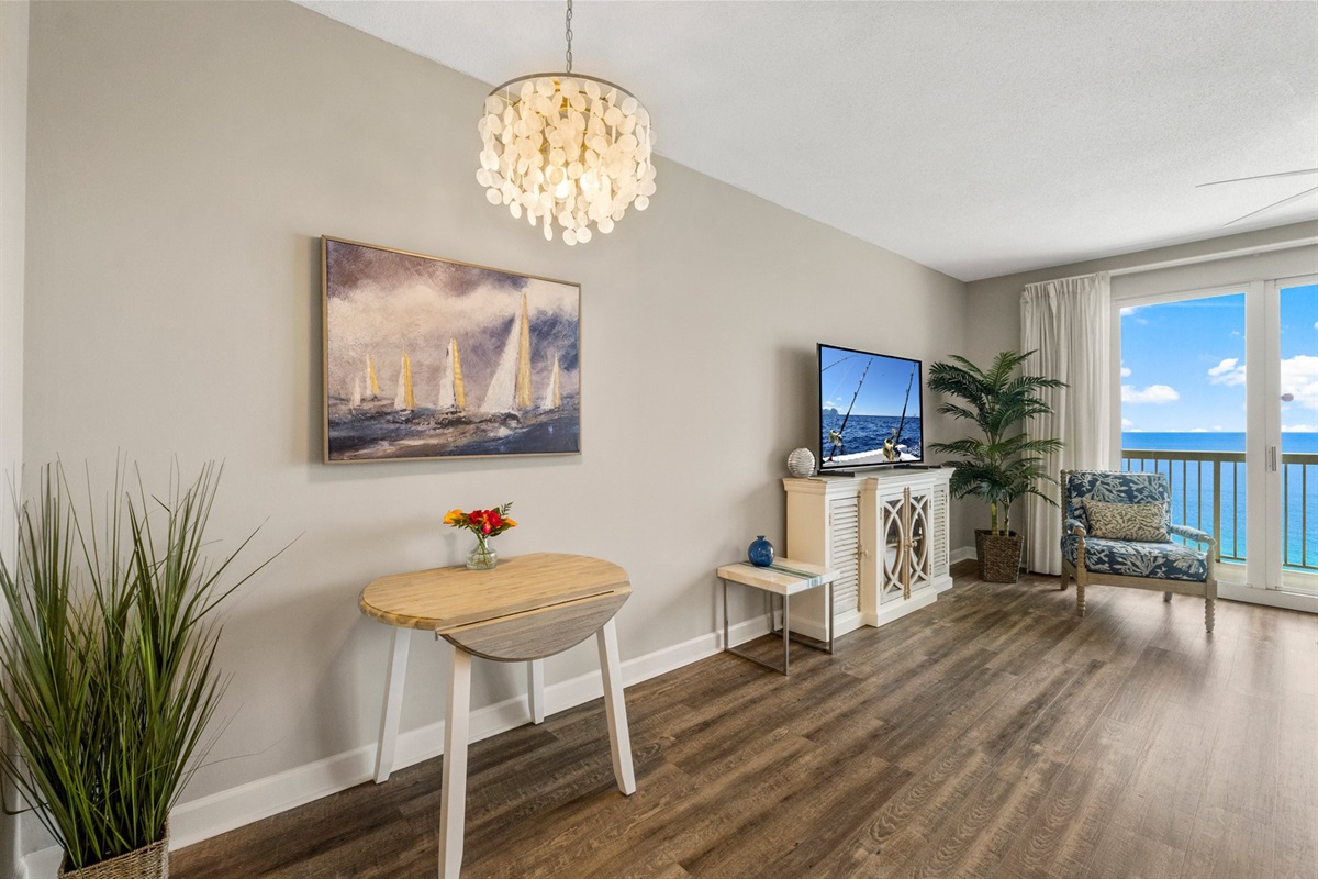 Dining area with stunning views.