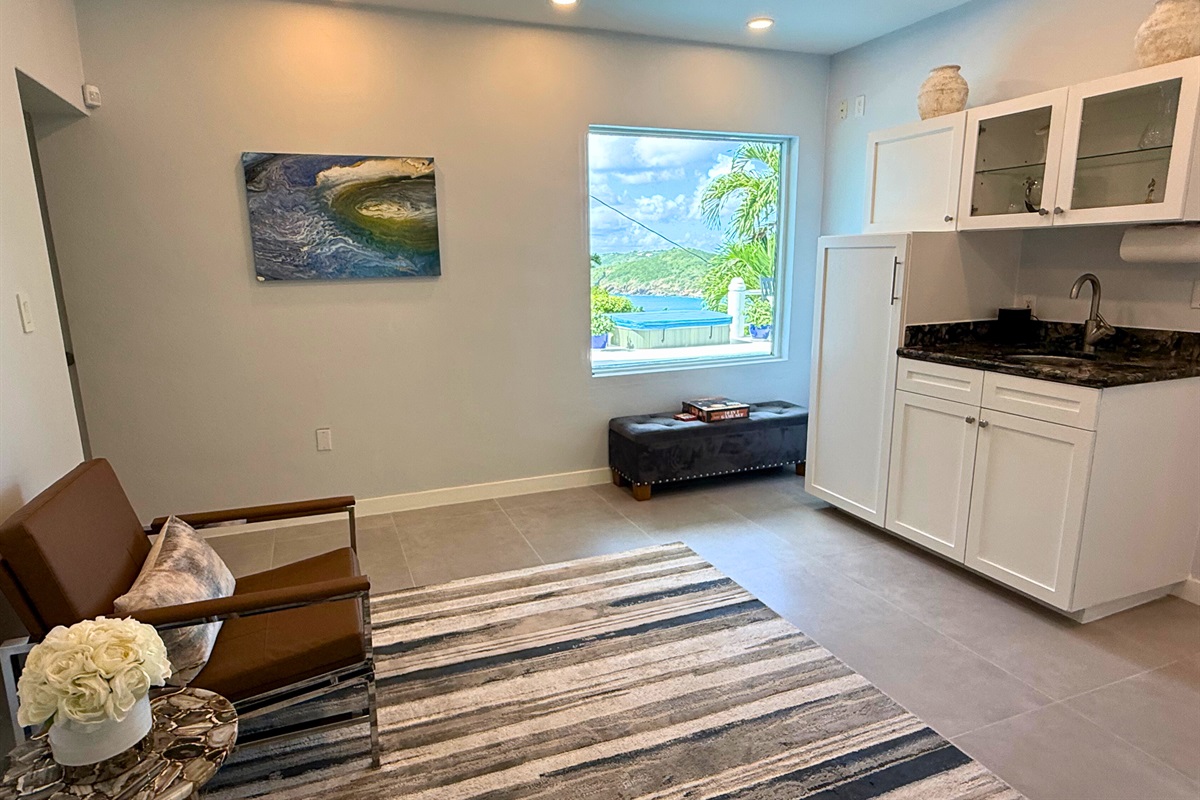 This peaceful reflection room is located near the pool and is the perfect quiet spot for reading