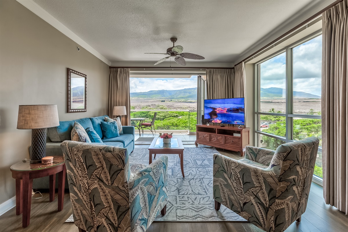 Living room with great mountain views