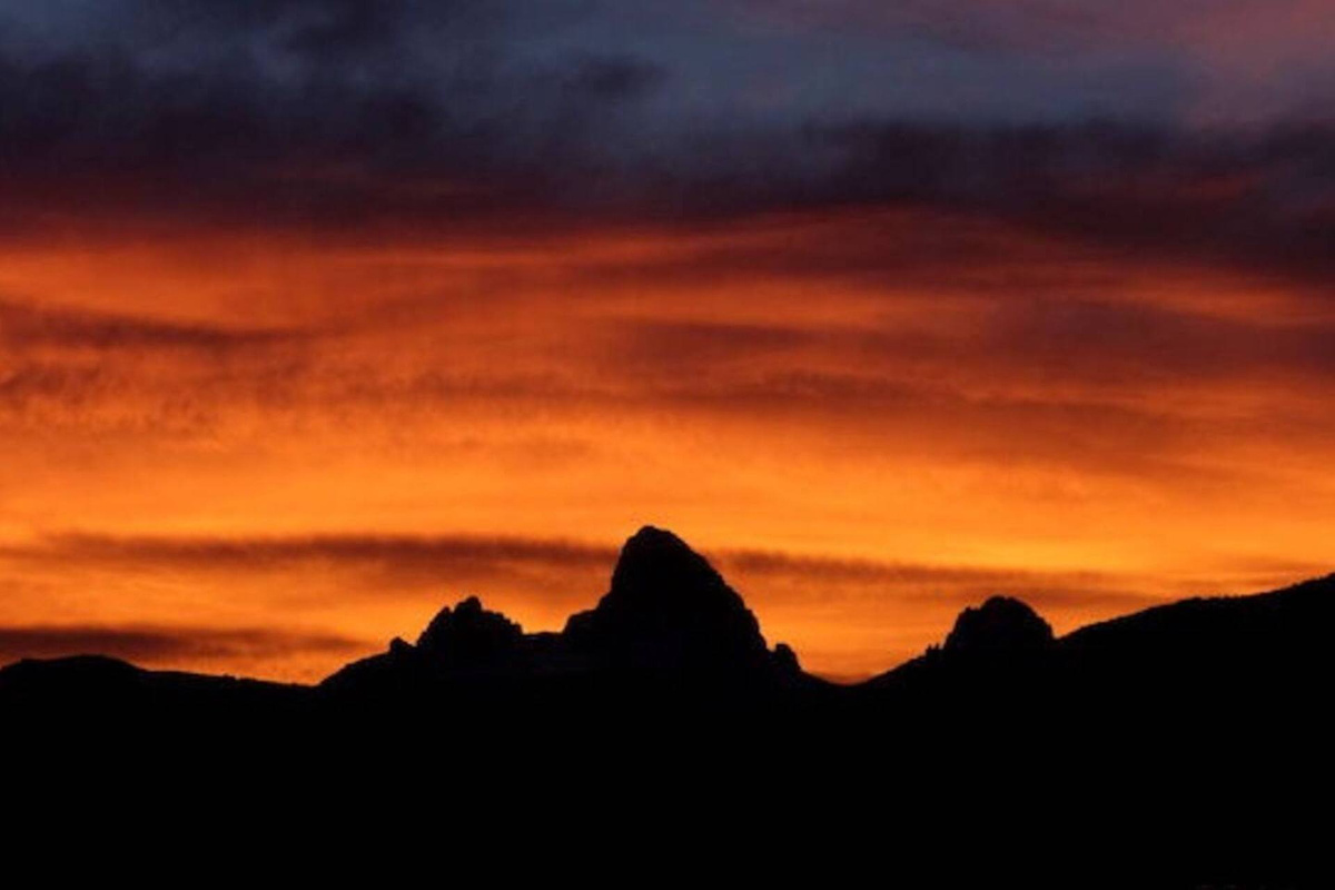 Few sunsets can rival the orange/pink skies over the Tetons.